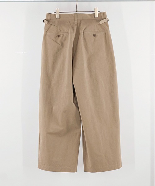 Iroquois（イロコイ）の「IROQUOIS イロコイ / HIGH COUNT RUBBER CLOTH WIDE CHINOS ハイカウントラバークロスワイドチノパンツ / 477201（チノパンツ・メンズ・モカ/ブラック・1/2/3）」の6枚目の写真