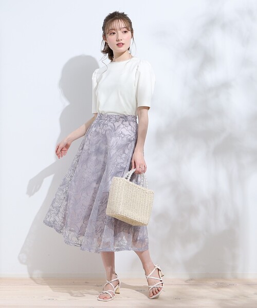 couture brooch（クチュールブローチ）の「◆【ネックレス要らずで華やか。】フェイクパールネックカットソー（Tシャツ/カットソー・レディース・オレンジ/アイボリー/ブラック・38/40/42/36）」の10枚目の写真