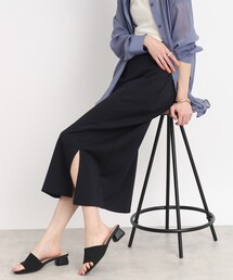 DRESKIP | 【着やせ見えシルエット】ポンチサイドスリット ナロースカート(スカート)