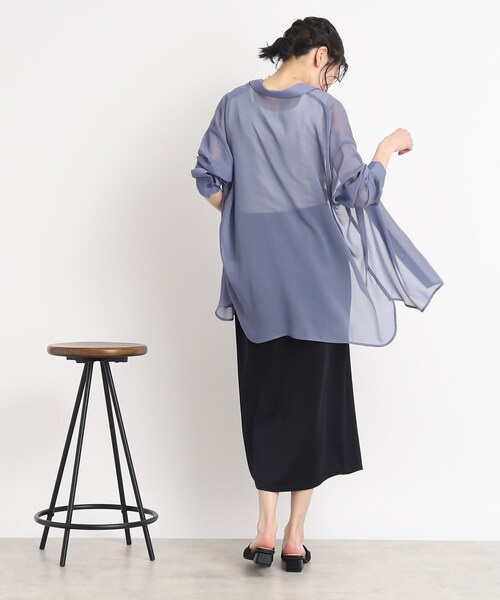 DRESKIP(ドレスキップ)の「◆【着やせ見えシルエット】ポンチサイドスリット ナロースカート(スカート・レディース・ライトブルー/オフホワイト/ネイビー・02/03/04)」の16枚目の写真