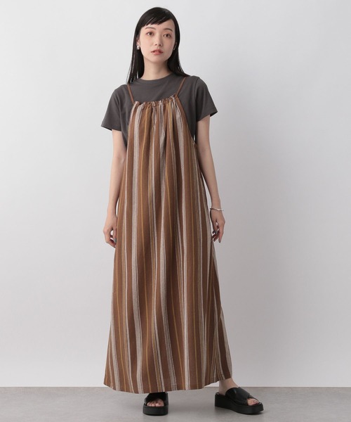 LOWRYS FARM（ローリーズファーム）の「マルチストライプワンピース　 704164（ワンピース・レディース・ブラウン/アイボリー・FREE）」の21枚目の写真