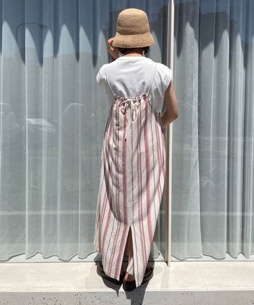 LOWRYS FARM（ローリーズファーム）の「マルチストライプワンピース　 704164（ワンピース・レディース・ブラウン/アイボリー・FREE）」の4枚目の写真