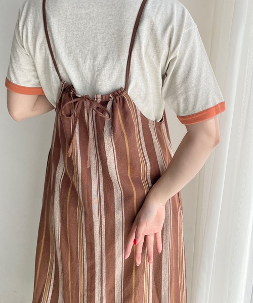 LOWRYS FARM（ローリーズファーム）の「マルチストライプワンピース　 704164（ワンピース・レディース・ブラウン/アイボリー・FREE）」の7枚目の写真