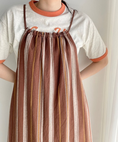 LOWRYS FARM（ローリーズファーム）の「マルチストライプワンピース　 704164（ワンピース・レディース・ブラウン/アイボリー・FREE）」の8枚目の写真