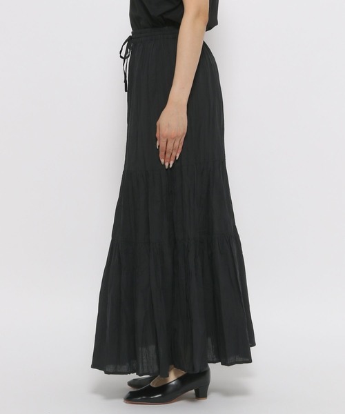 LEPSIM（レプシィム）の「クリンクルティアードスカート　178133（スカート・レディース・グリーン/オフホワイト/ブラック・FREE）」の16枚目の写真