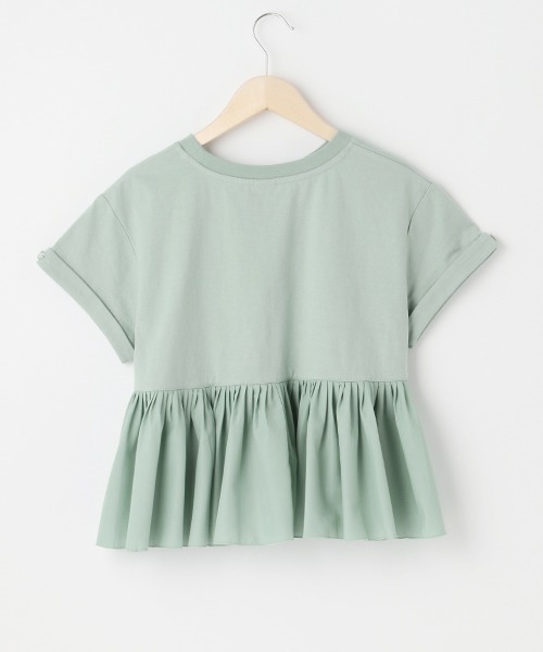 mezzo piano Junior（メゾピアノジュニア）の「【抗菌・消臭】バックギャザーフリルTシャツ（Tシャツ/カットソー・キッズ・エメラルド/ライトピンク/プラム・S/L/M）」の9枚目の写真