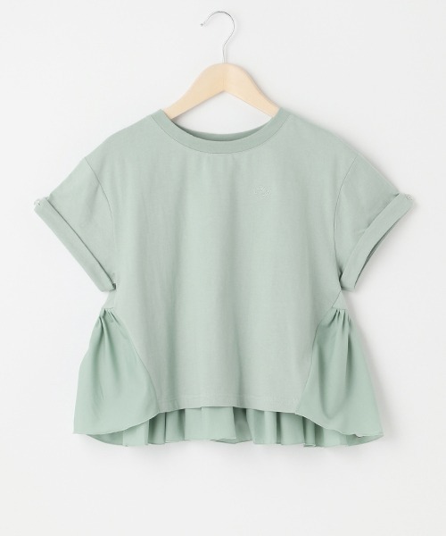 mezzo piano Junior（メゾピアノジュニア）の「【抗菌・消臭】バックギャザーフリルTシャツ（Tシャツ/カットソー・キッズ・エメラルド/ライトピンク/プラム・S/L/M）」の22枚目の写真