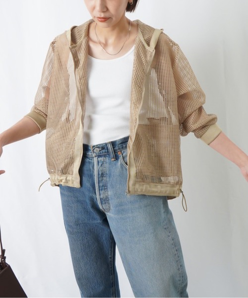 LUCA/LADY LUCK LUCA(ルカ/レディラックルカ)の「huitieme nid メッシュフードジップカーデ(パーカー・レディース・アイボリー/ブラック/ベージュ・FREE)」の13枚目の写真