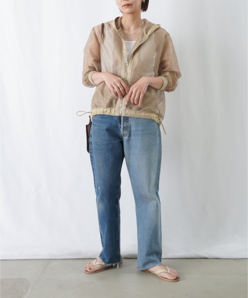 LUCA/LADY LUCK LUCA(ルカ/レディラックルカ)の「huitieme nid メッシュフードジップカーデ(パーカー・レディース・アイボリー/ブラック/ベージュ・FREE)」の17枚目の写真