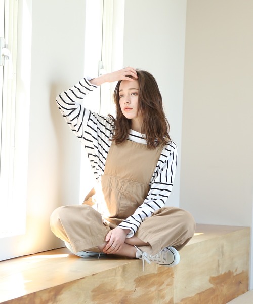 aity(アイティ)の「サイドビッグポケットサロペットパンツ(サロペット/オーバーオール・レディース・ベージュ/カーキ/ブラック・M)」の12枚目の写真