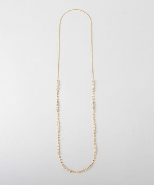 UNITED ARROWS（ユナイテッドアローズ）の「UAW BEADS&CHAIN ネックレス◆（ネックレス・レディース・ホワイト/ライトピンク/ターコイズブルー/ネイビー・フリー）」の2枚目の写真