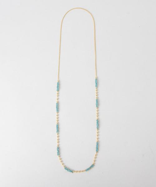 UNITED ARROWS（ユナイテッドアローズ）の「UAW BEADS&CHAIN ネックレス◆（ネックレス・レディース・ホワイト/ライトピンク/ターコイズブルー/ネイビー・フリー）」の4枚目の写真