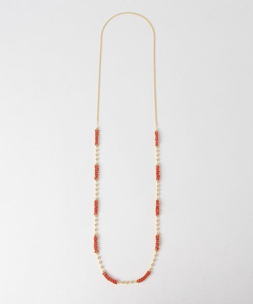 UNITED ARROWS（ユナイテッドアローズ）の「UAW BEADS&CHAIN ネックレス◆（ネックレス・レディース・ホワイト/ライトピンク/ターコイズブルー/ネイビー・フリー）」の5枚目の写真