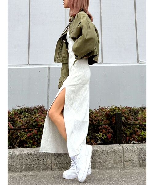 GYDA(ジェイダ)の「【WEB限定】【TINY低身長さん向け】DEEPスリットテレコロングワンピース(ワンピース・レディース・ブラック/グレー/ブルー・FREE)」の17枚目の写真