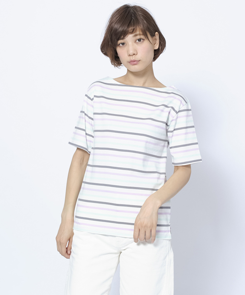 MILKFED.(ミルクフェド)の「S/S STRIPED TOP(Tシャツ/カットソー・レディース・ホワイト/ライトパープル/ライトブルー・SMALL/MEDIUM)」の3枚目の写真
