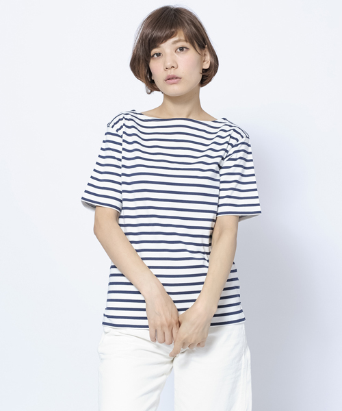 MILKFED.(ミルクフェド)の「S/S STRIPED TOP(Tシャツ/カットソー・レディース・ホワイト/ライトパープル/ライトブルー・SMALL/MEDIUM)」の1枚目の写真