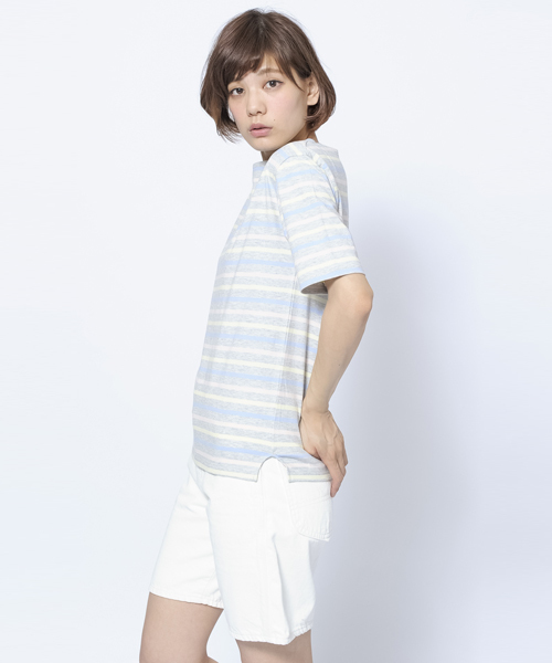 MILKFED.(ミルクフェド)の「S/S STRIPED TOP(Tシャツ/カットソー・レディース・ホワイト/ライトパープル/ライトブルー・SMALL/MEDIUM)」の4枚目の写真