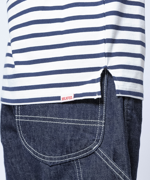 MILKFED.(ミルクフェド)の「S/S STRIPED TOP(Tシャツ/カットソー・レディース・ホワイト/ライトパープル/ライトブルー・SMALL/MEDIUM)」の6枚目の写真