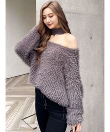 GYDA | オフショルシャギーチョーカーニット TOPS(ニット/セーター)
