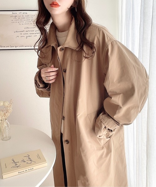 セール】【megコラボ】中綿ベスト付き3WAYステンカラーコート