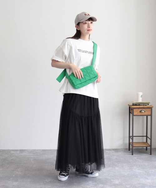 fredy emue(フレディエミュ)の「ちびロゴ5分袖Tシャツ(Tシャツ/カットソー・レディース・チャコールグレー/オフホワイト/ブラウン・38)」の18枚目の写真