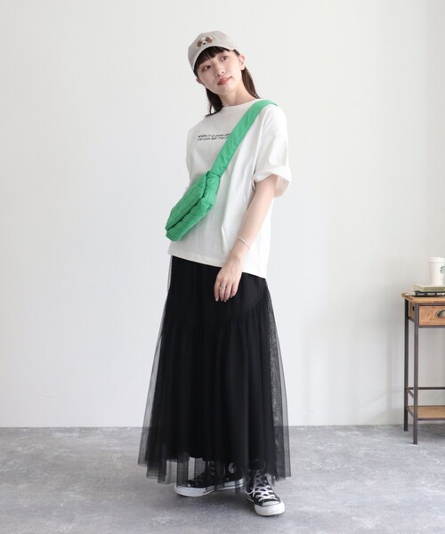 fredy emue(フレディエミュ)の「ちびロゴ5分袖Tシャツ(Tシャツ/カットソー・レディース・チャコールグレー/オフホワイト/ブラウン・38)」の19枚目の写真