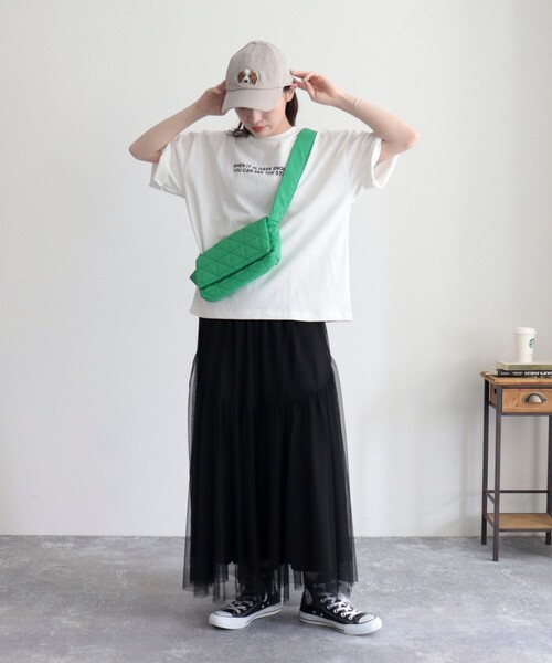 fredy emue(フレディエミュ)の「ちびロゴ5分袖Tシャツ(Tシャツ/カットソー・レディース・チャコールグレー/オフホワイト/ブラウン・38)」の20枚目の写真
