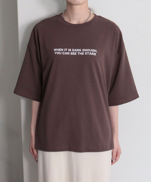 fredy emue(フレディエミュ)の「ちびロゴ5分袖Tシャツ(Tシャツ/カットソー・レディース・チャコールグレー/オフホワイト/ブラウン・38)」の12枚目の写真