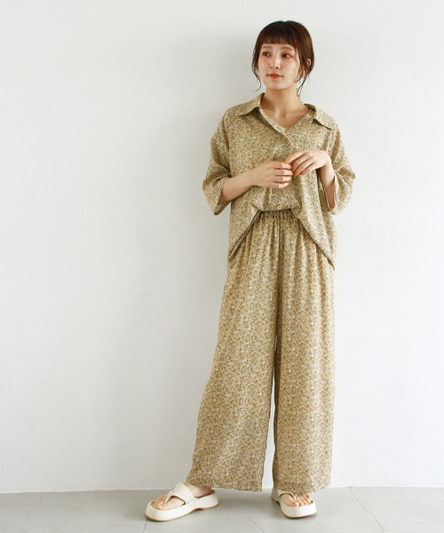 Crisp（クリスプ）の「花柄オーバーシャツ（シャツ/ブラウス・レディース・ブラック/ブルー/イエロー・FREE）」の16枚目の写真