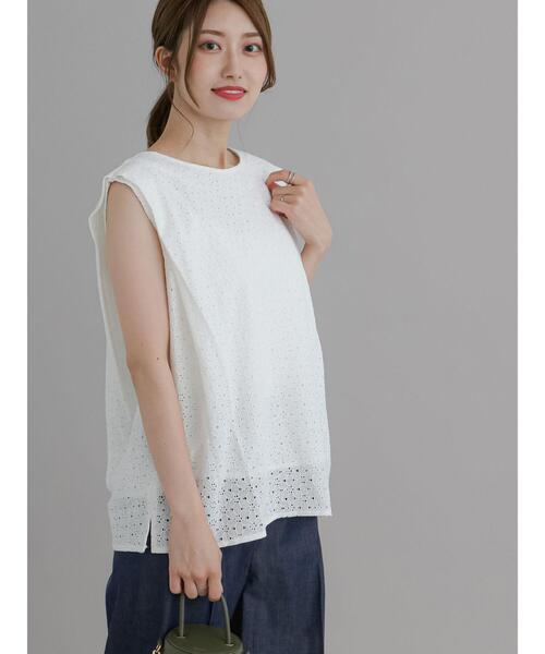 ブラウス シャツ 「洗える」フレンチスリーブレースブラウス レディース GeeRA ブラウス シャツ レースデザインフレンチスリーブブラウス