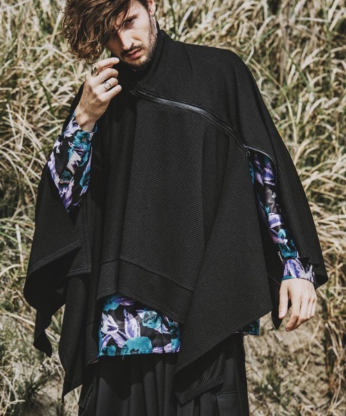 NO ID.(ノーアイディ)の「mj9407- 3WAYリブZIPポンチョ(ポンチョ・メンズ・アイボリー/ブラック/グレー・ONE SIZE)」の22枚目の写真