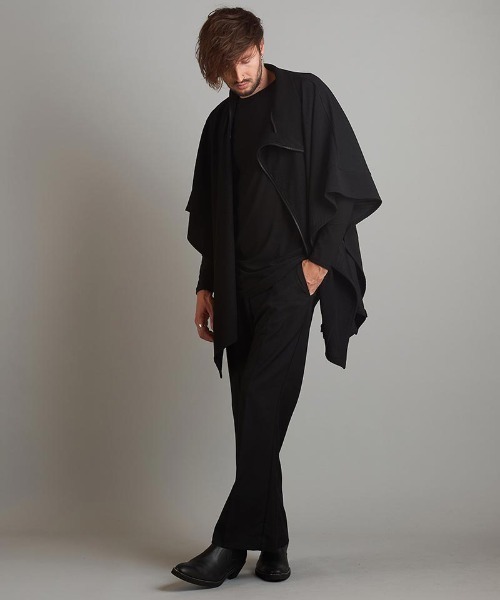 NO ID.(ノーアイディ)の「mj9407- 3WAYリブZIPポンチョ(ポンチョ・メンズ・アイボリー/ブラック/グレー・ONE SIZE)」の15枚目の写真