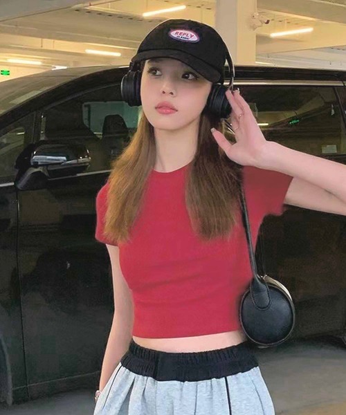 NANEA（ナネア）の「クロップド丈ミニT（Tシャツ/カットソー・レディース・ホワイト/ワインレッド/ブラック・フリー）」の20枚目の写真