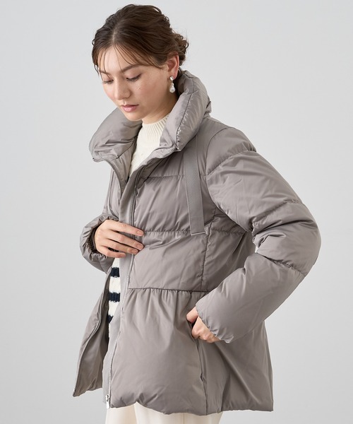 【セール】ソロサテンペプラムダウンコート（ダウンジャケット/コート）｜ANAYI（アナイ）