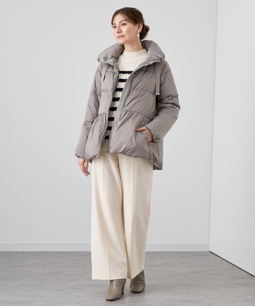 【セール】ソロサテンペプラムダウンコート（ダウンジャケット/コート）｜ANAYI（アナイ）