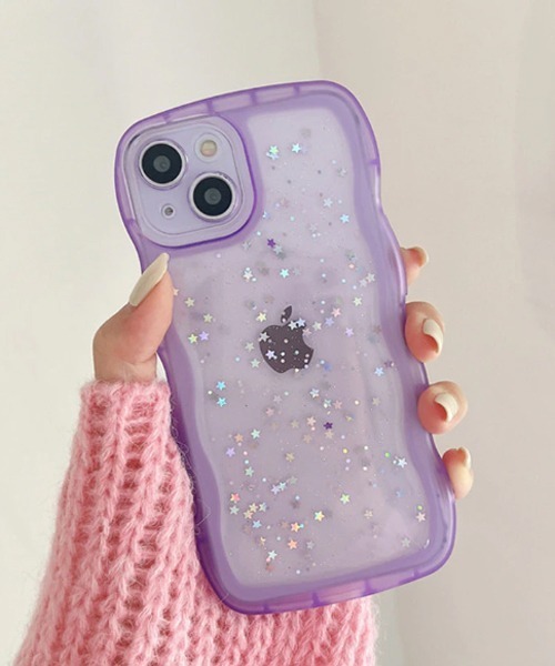 Mayree（メイリー）の「【float】キラキラ スパンコール ウェーブデザイン iPhoneケース【iPhoneシリーズ/各種機種対応】（スマホケース/カバー・レディース・ブラック/パープル/クリア/ブルー/ピンク・J/H/N/Q/V/A/G/I/F/O/U/P/T/C/B/W/D/E/iPhone 16 Pro/iPhone 15/iPhone 15 Pro/iPhone 16）」の3枚目の写真