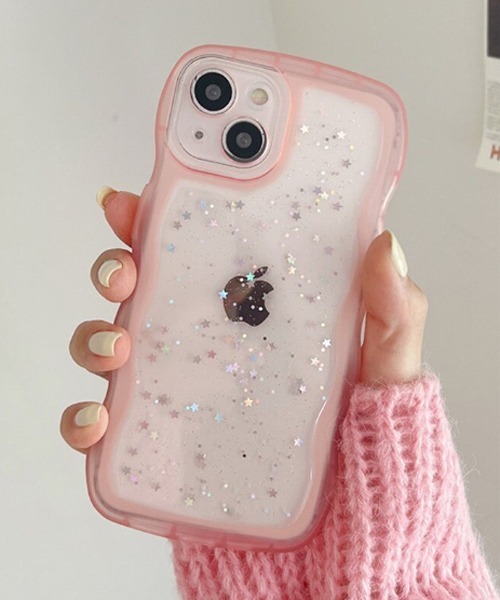 Mayree（メイリー）の「【float】キラキラ スパンコール ウェーブデザイン iPhoneケース【iPhoneシリーズ/各種機種対応】（スマホケース/カバー・レディース・ブラック/パープル/クリア/ブルー/ピンク・J/H/N/Q/V/A/G/I/F/O/U/P/T/C/B/W/D/E/iPhone 16 Pro/iPhone 15/iPhone 15 Pro/iPhone 16）」の4枚目の写真