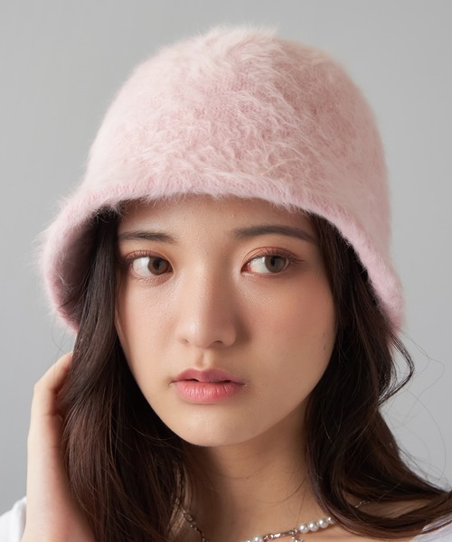 SPINNS（スピンズ）の「アンゴラバケットハット（ハット・レディース・ピンク/アイボリー/ベージュ/ブラック・ONESIZE）」の19枚目の写真