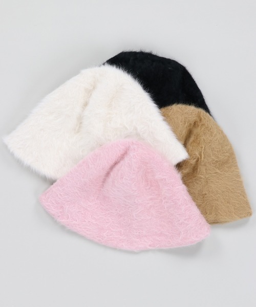 SPINNS（スピンズ）の「アンゴラバケットハット（ハット・レディース・ピンク/アイボリー/ベージュ/ブラック・ONESIZE）」の22枚目の写真