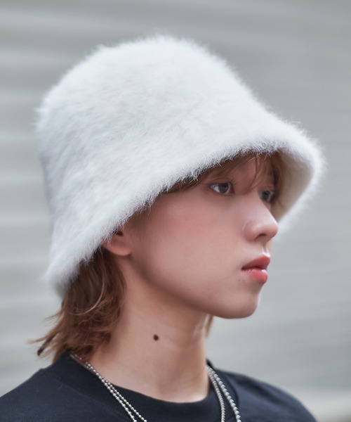 SPINNS（スピンズ）の「アンゴラバケットハット（ハット・レディース・ピンク/アイボリー/ベージュ/ブラック・ONESIZE）」の10枚目の写真