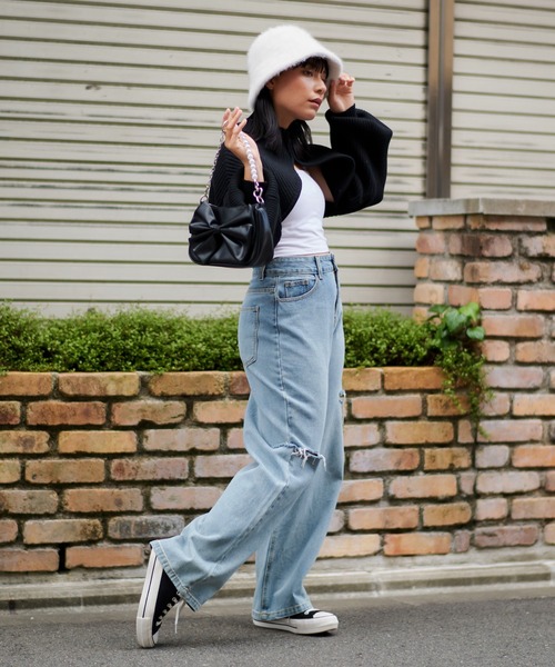 SPINNS（スピンズ）の「アンゴラバケットハット（ハット・レディース・ピンク/アイボリー/ベージュ/ブラック・ONESIZE）」の8枚目の写真