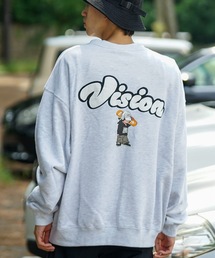【VISION STREET WEAR/ビジョンストリートウェア】 バックプリント バック刺繍 裏毛　クルーネック　トレーナー　スウェット