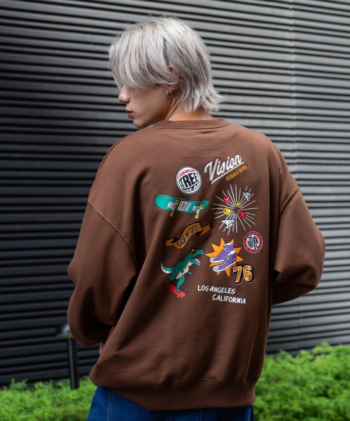 VISION STREET WEAR(ヴィジョンストリートウェア)の「【VISION STREET WEAR/ビジョンストリートウェア】 バックプリント バック刺繍 裏毛 クルーネック トレーナー スウェット(スウェット・メンズ・杢グレー/ブラック/ブルー/ブラウン・MEDIUM/LARGE/X-LARGE)」の18枚目の写真