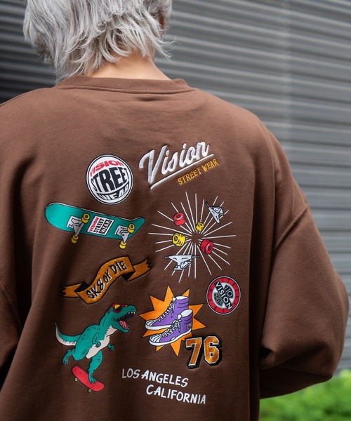 VISION STREET WEAR(ヴィジョンストリートウェア)の「【VISION STREET WEAR/ビジョンストリートウェア】 バックプリント バック刺繍 裏毛 クルーネック トレーナー スウェット(スウェット・メンズ・杢グレー/ブラック/ブルー/ブラウン・MEDIUM/LARGE/X-LARGE)」の16枚目の写真