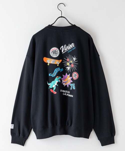 VISION STREET WEAR(ヴィジョンストリートウェア)の「【VISION STREET WEAR/ビジョンストリートウェア】 バックプリント バック刺繍 裏毛 クルーネック トレーナー スウェット(スウェット・メンズ・杢グレー/ブラック/ブルー/ブラウン・MEDIUM/LARGE/X-LARGE)」の9枚目の写真