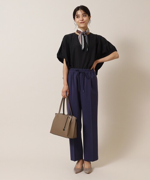 DRESKIP（ドレスキップ）の「◆【体型カバー】袖口ギャザー ドルマン5分袖ブラウス（シャツ/ブラウス・レディース・ブラック/ライトベージュ/カーキ/グリーン/イエロー・00）」の7枚目の写真