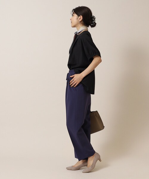 DRESKIP（ドレスキップ）の「◆【体型カバー】袖口ギャザー ドルマン5分袖ブラウス（シャツ/ブラウス・レディース・ブラック/ライトベージュ/カーキ/グリーン/イエロー・00）」の8枚目の写真