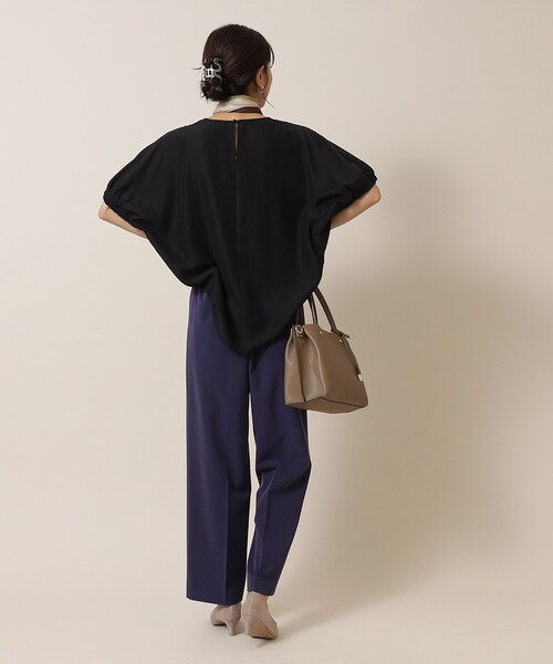 DRESKIP（ドレスキップ）の「◆【体型カバー】袖口ギャザー ドルマン5分袖ブラウス（シャツ/ブラウス・レディース・ブラック/ライトベージュ/カーキ/グリーン/イエロー・00）」の9枚目の写真