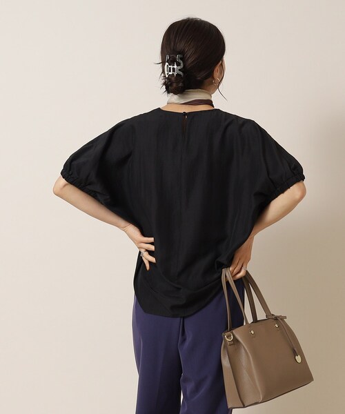 DRESKIP（ドレスキップ）の「◆【体型カバー】袖口ギャザー ドルマン5分袖ブラウス（シャツ/ブラウス・レディース・ブラック/ライトベージュ/カーキ/グリーン/イエロー・00）」の12枚目の写真