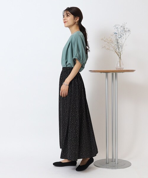 DRESKIP（ドレスキップ）の「◆【体型カバー】袖口ギャザー ドルマン5分袖ブラウス（シャツ/ブラウス・レディース・ブラック/ライトベージュ/カーキ/グリーン/イエロー・00）」の14枚目の写真